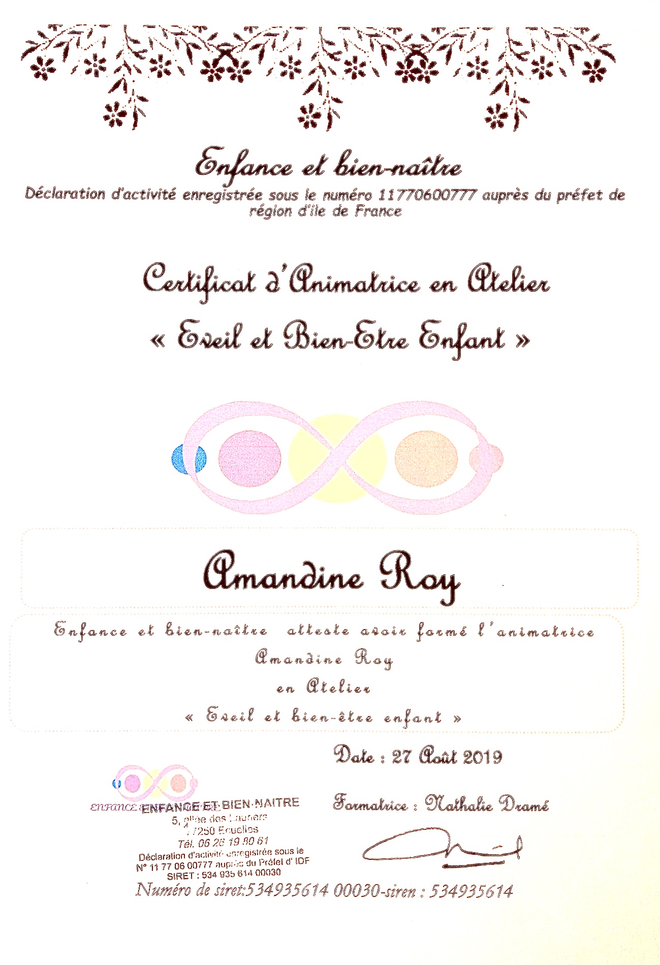 Certificat Enfance et Bien-Naître